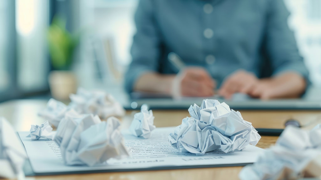 Détail de ratures et corrections sur une page de manuscrit littéraire ancien